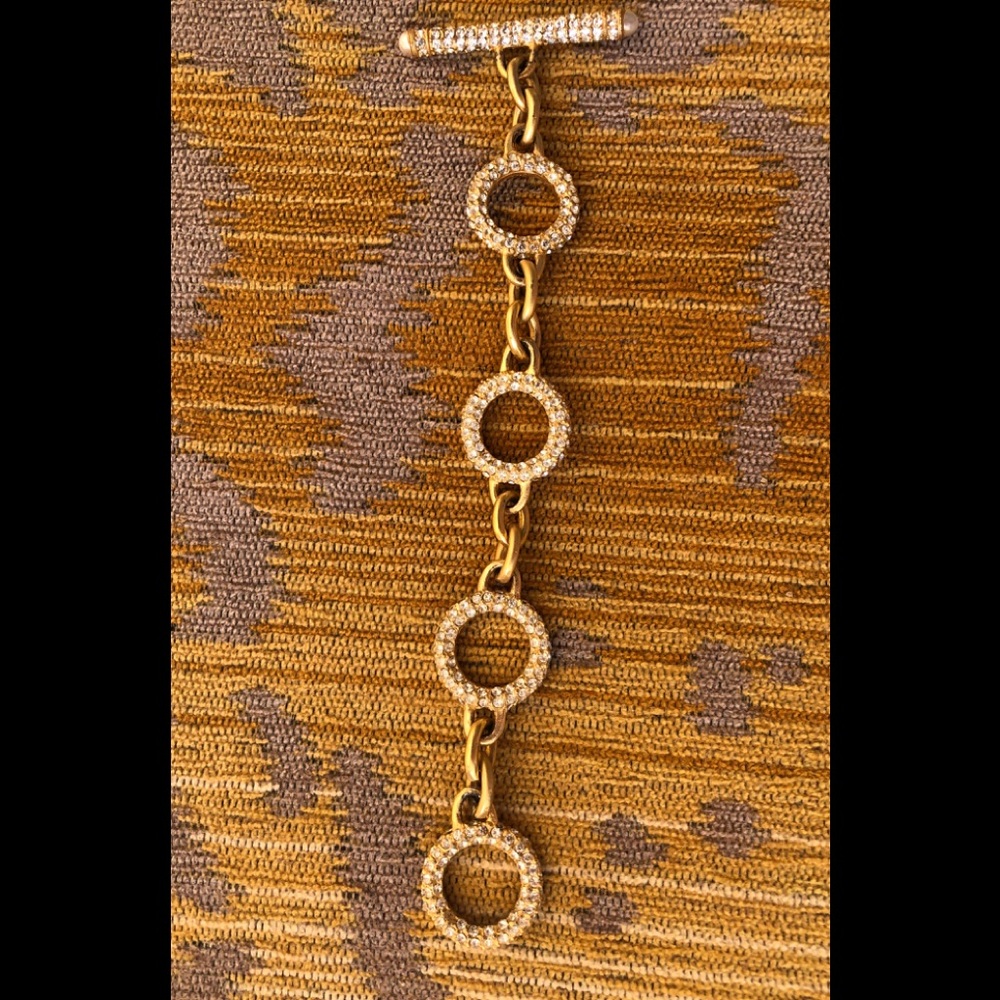 Roxanne Assoulin Vintage Gold Rhinestone Bracelet